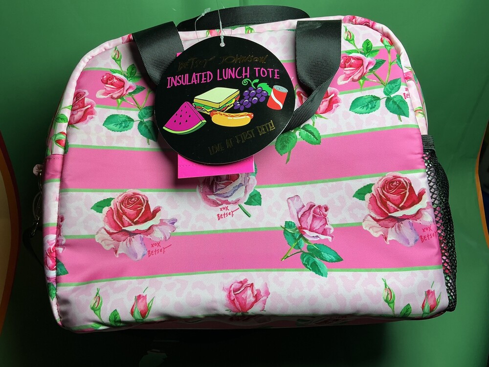 ★ Betsey Johnson NWT Pink Rose Insulated Lunch Tote Bag Floral MSRP $58